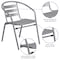 Flash Furniture Lila 31.5in Round Glass Top Metal Table with 4 Silver Aluminum Slat Stack Chairs TLH-072RD-017CSV4-GG - alternate 10